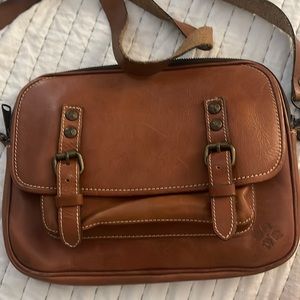 Patricia Nash Saddle Bag Tobacco Brown Italian Leather Genuine Brass Hardware